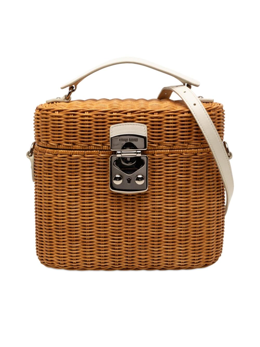 Miu Wicker Top Handle Bag Pre- #359347M84B